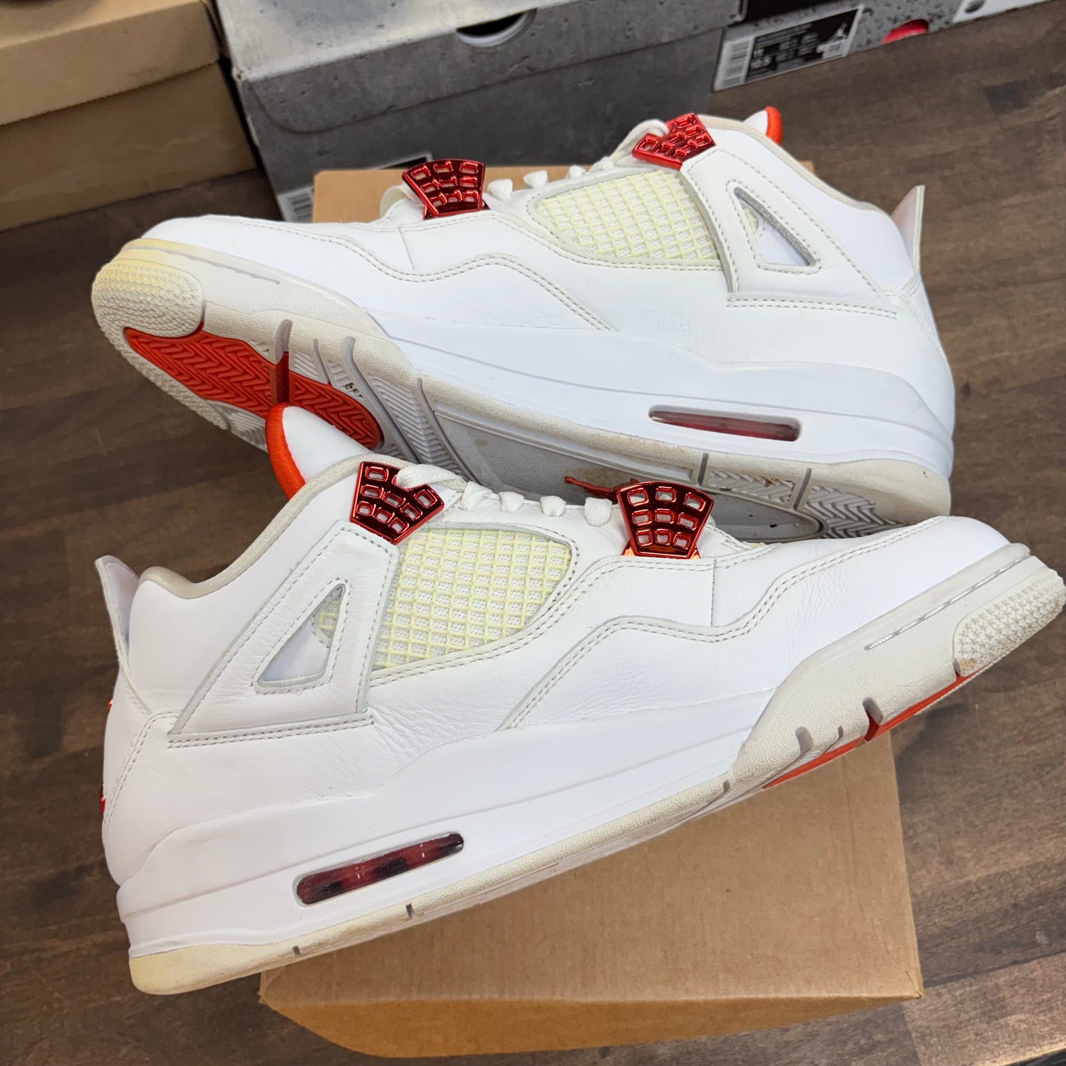 Metallic Orange Jordan 4 (USED, No Box)