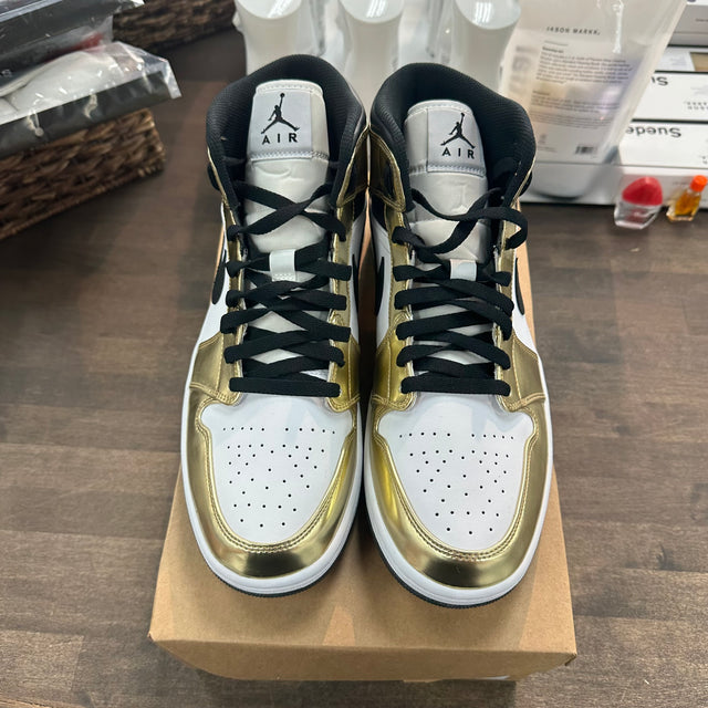 Patent Gold Jordan 1 Mid (USED, No Box)