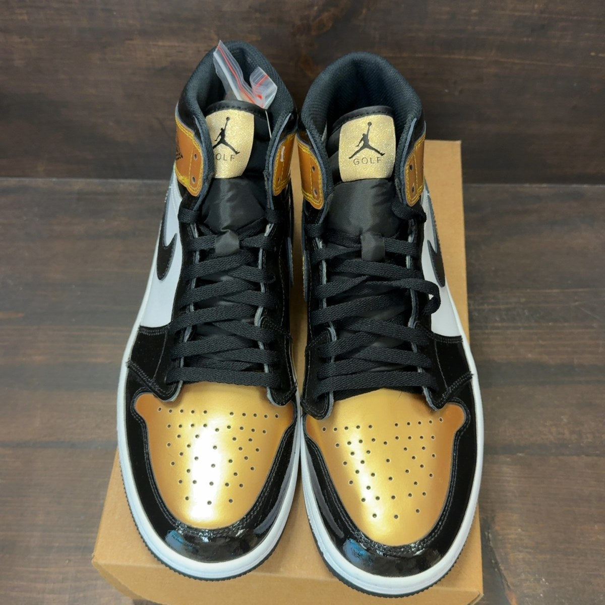 Jordan 1 Retro High Golf Patent Gold Toe Size 12 - Image 3