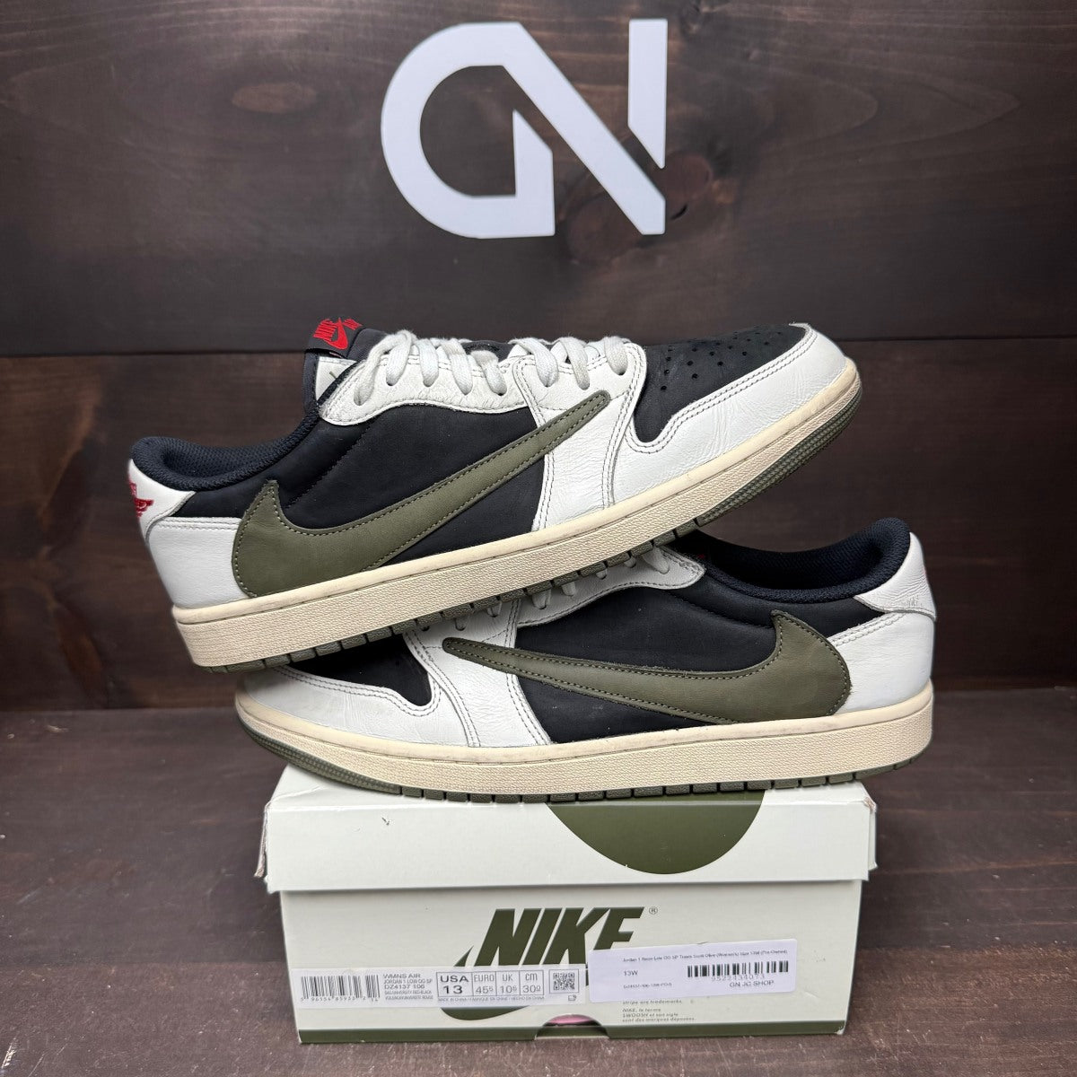 Jordan 1 Retro Low OG SP Travis Scott Olive (Women's) - Image 1