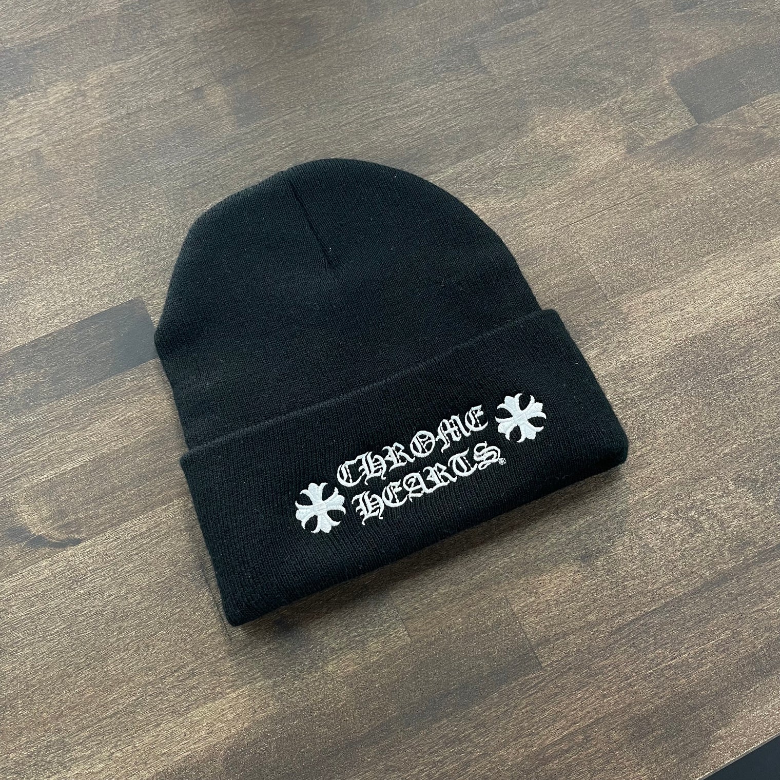 Chrome Hearts Black Logo Beanie