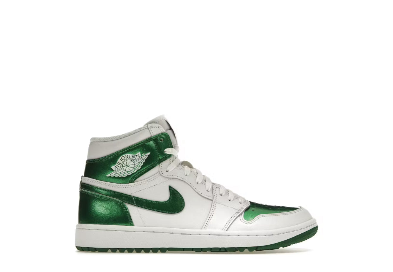 Metallic Green Jordan 1 High Golf
