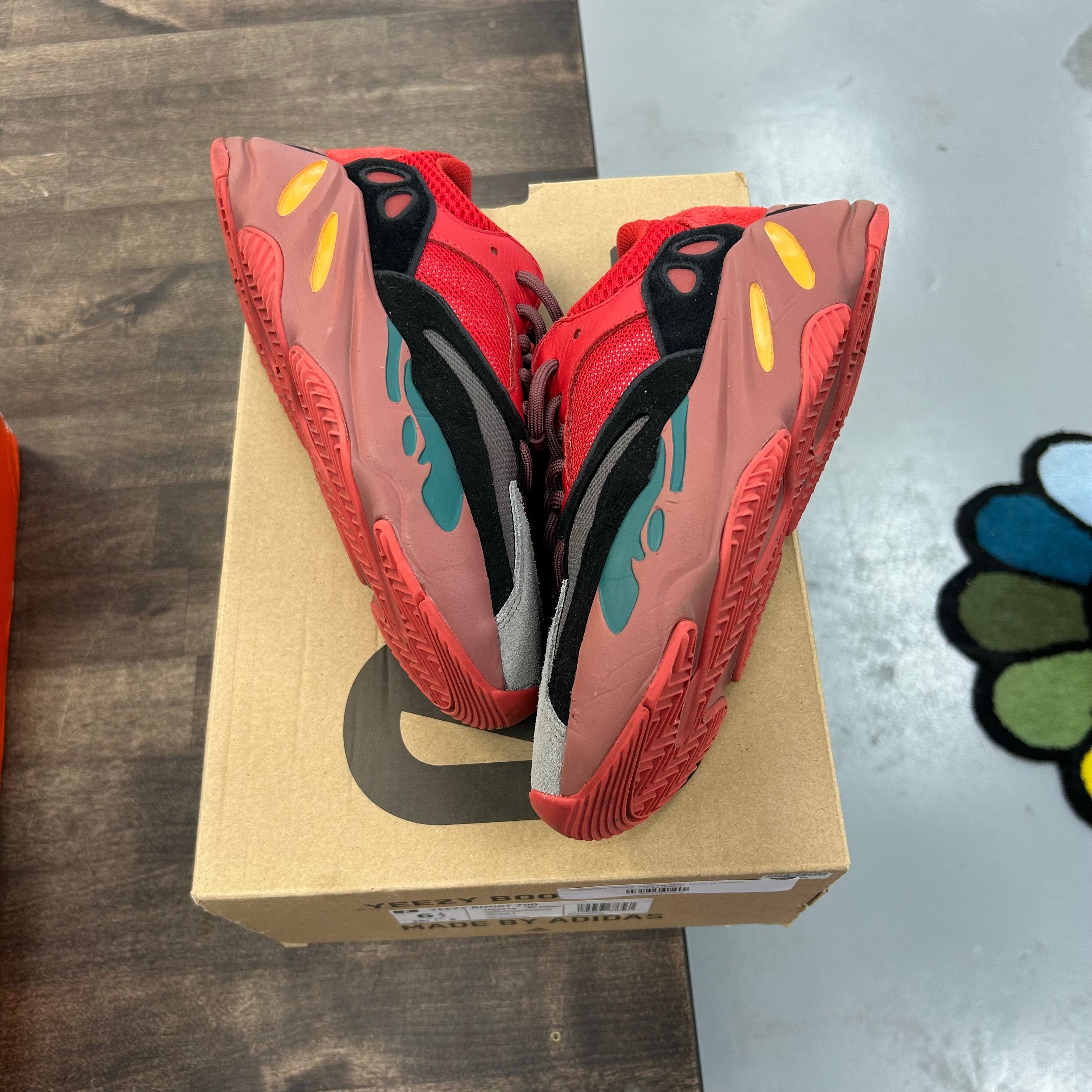 Adidas Yeezy 700 Hi-Res Red (USED) Size 6.5Y (Pre-Owned) - Image 1