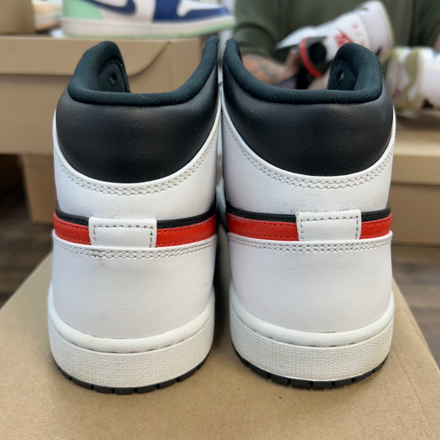 Black Chile Red White Jordan 1 Mid (USED, No Box)