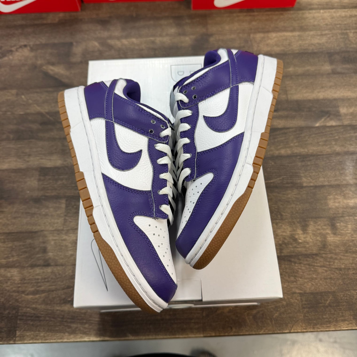 Nike by You Nike Dunk Low Court Purple Gum Bottom (USED, Strong Smoke Smell)
