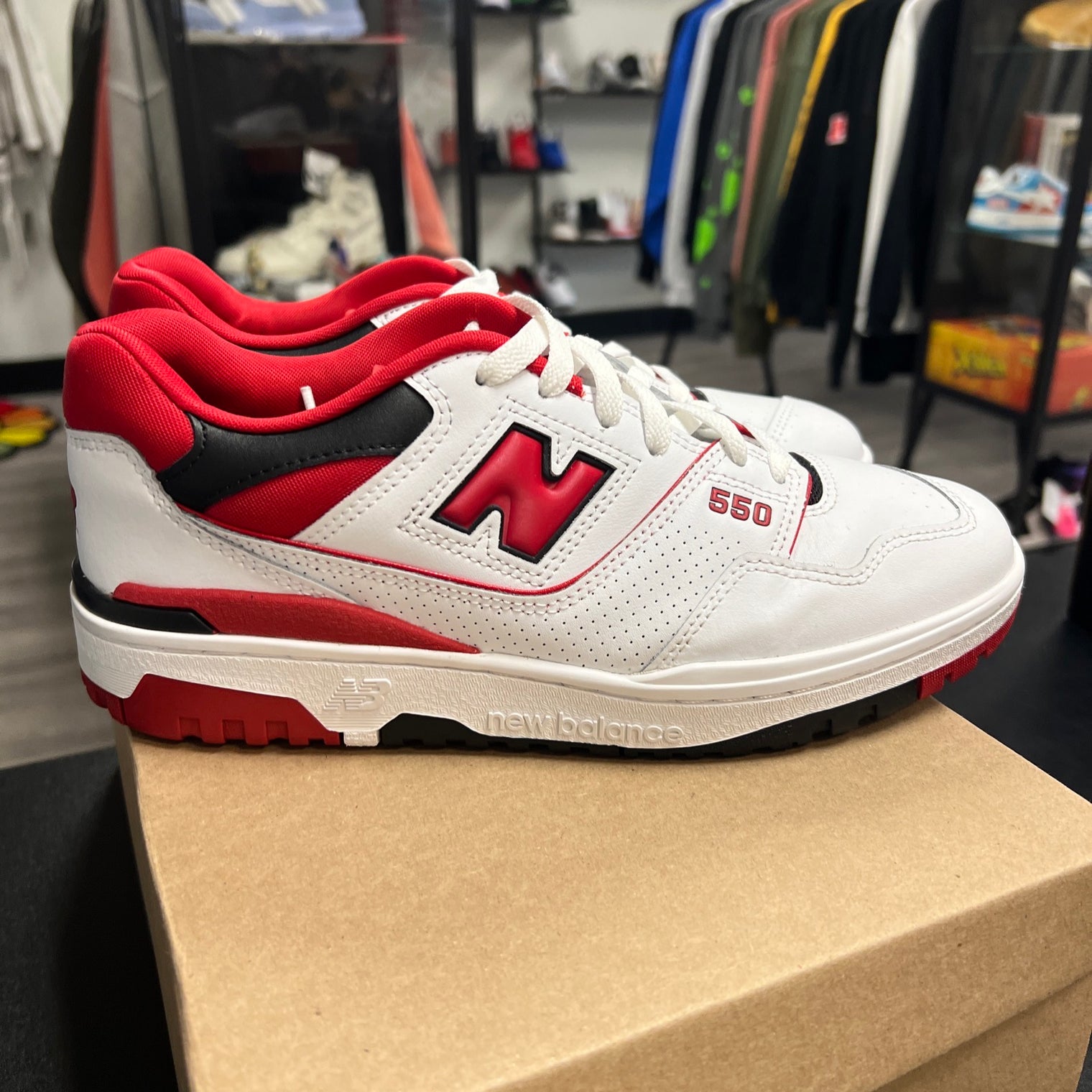 New Balance 550 White Team Red (USED, no box)