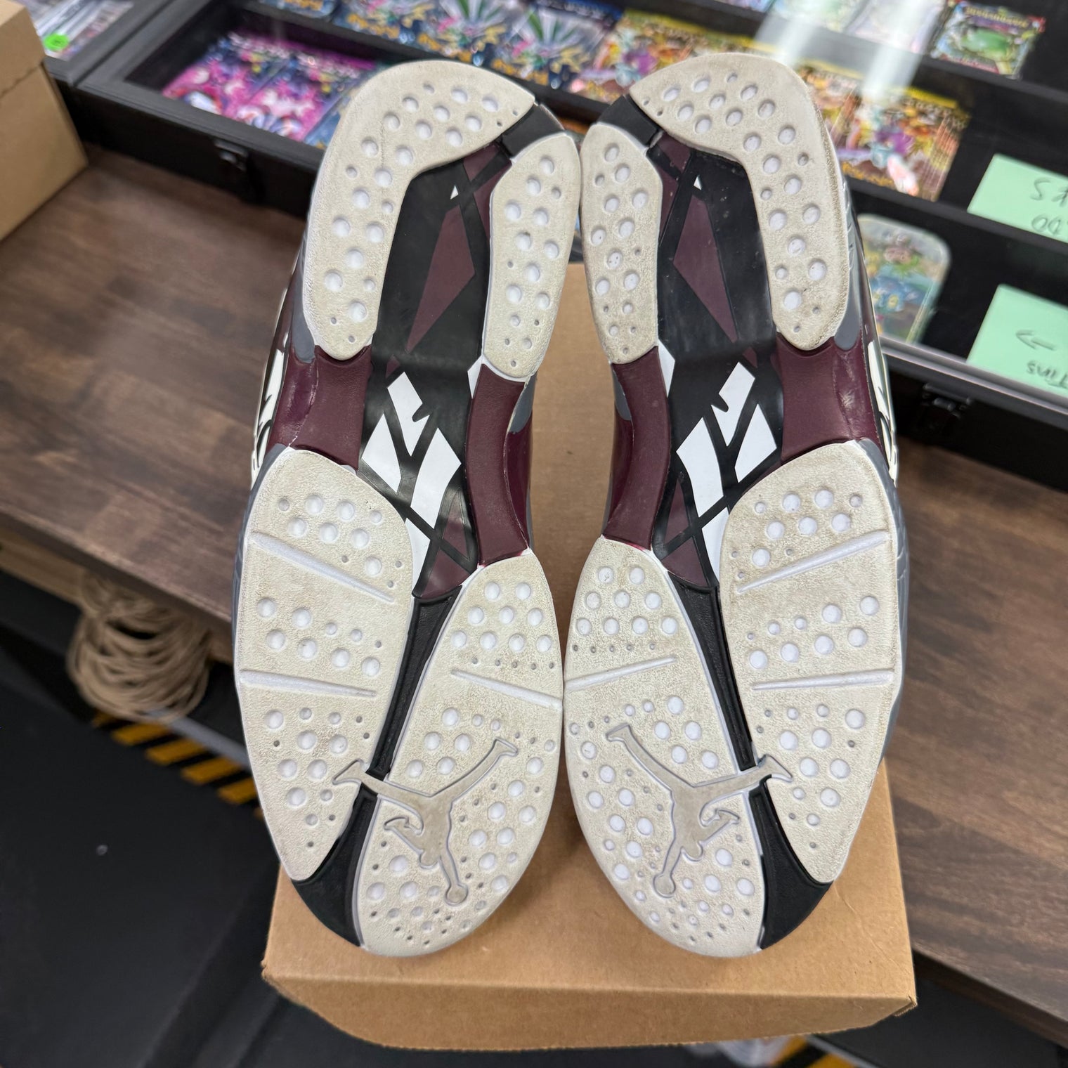 White Burgundy Jordan 8 (W) (USED, No Box)