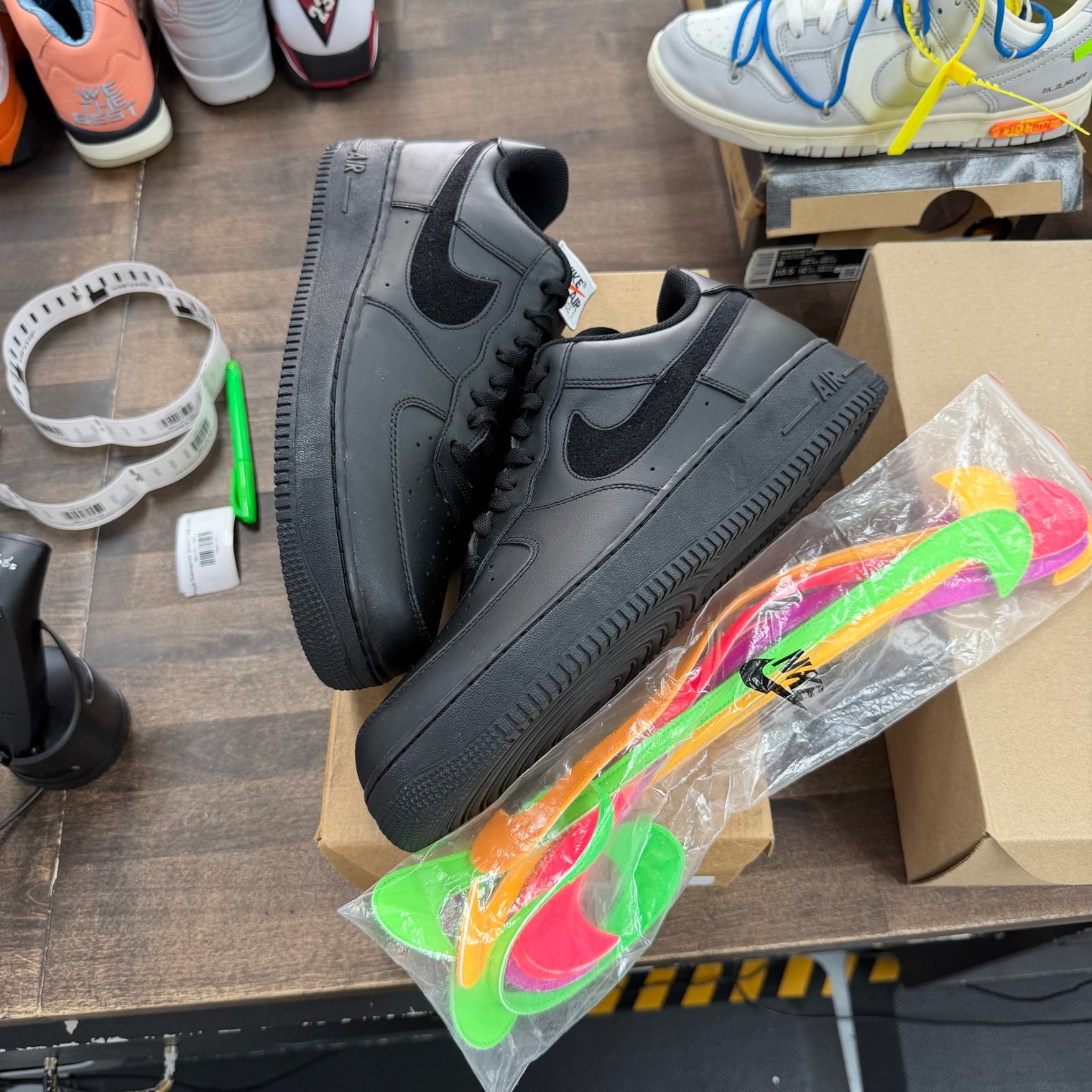 Swoosh Pack Black Nike Air Force 1 Low (USED, No Box)