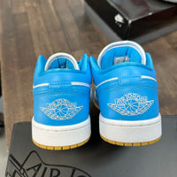 White Gum Light Brown Dark Powder Blue Jordan 1 Low (W) (USED, Replacement Box)
