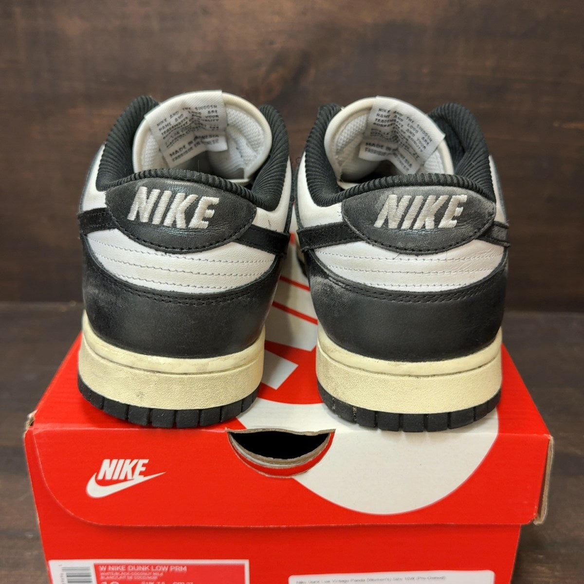 Nike Dunk Low Vintage Panda (Women's) Size 10W (Pre-Owned) - aux