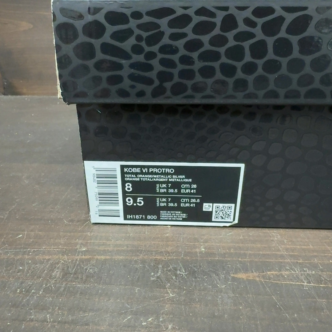 Nike Kobe 6 Protro Total Orange Size 8 (Pre-Owned)