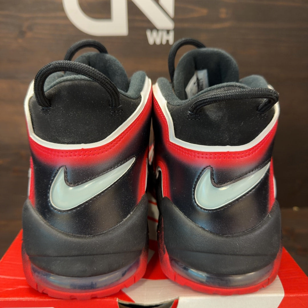 Nike Air More Uptempo Black White Laser Crimson - Image 4