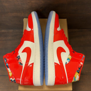 Jordan 1 Mid Barcelona Sweater Red Patent Size 12 (Pre-Owned) - Image 5