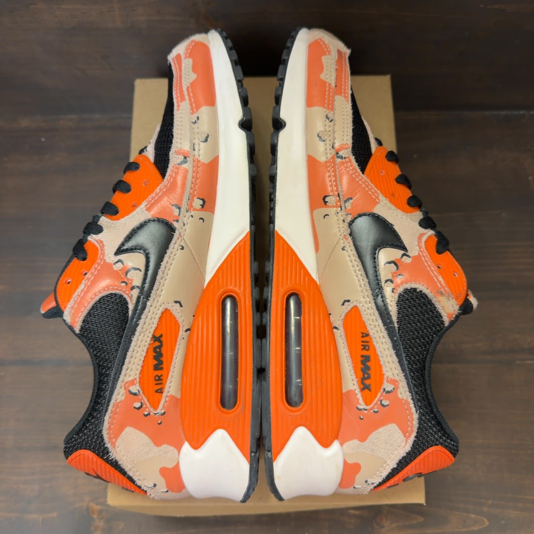 Nike Air Max 90 Premium Bio Beige Safety Orange Camo Size 13 (Pre-Owned) - Image 6