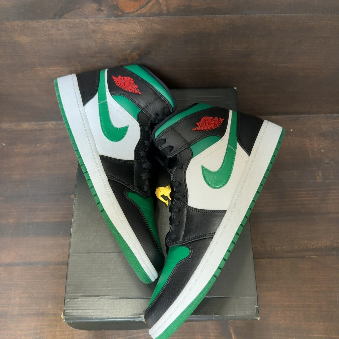 Jordan 1 Mid Green Toe Size 13 (Pre-Owned) - Image 2
