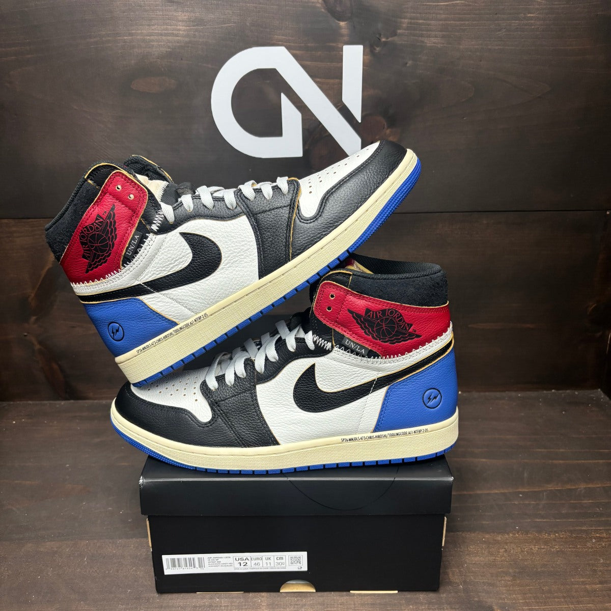 Jordan 1 Retro High OG SP Fragment x Union LA Varsity Red Sport Royal - Image 1