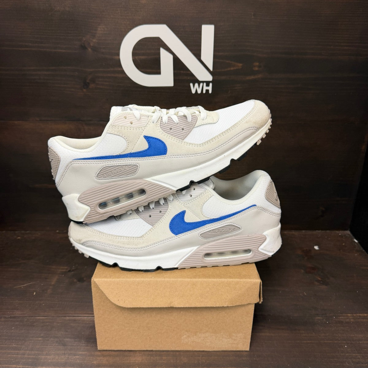 Nike Air Max 90 College Grey Racer Blue Size 12.5 (Pre-Owned) - Image 1