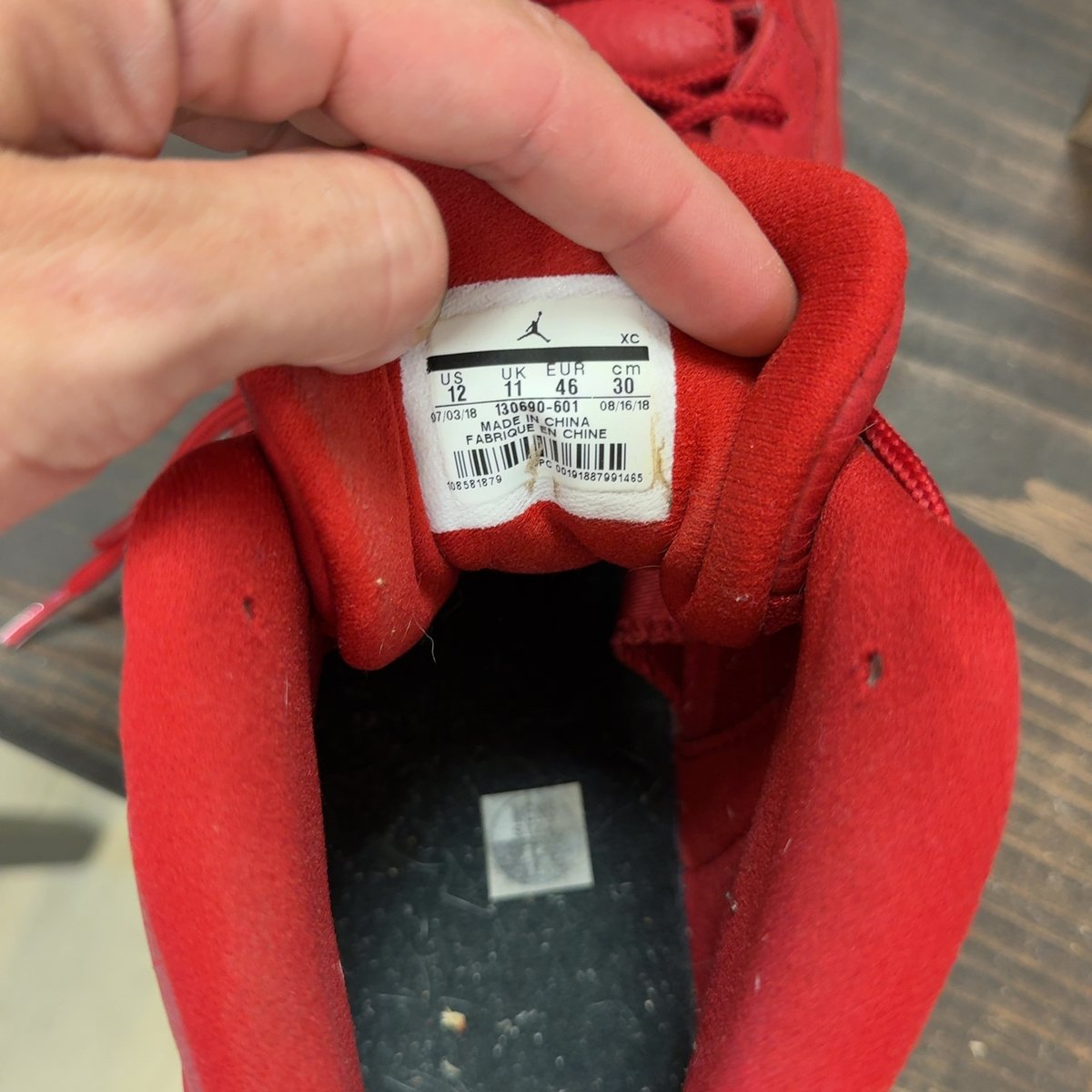 Jordan 12 Retro Gym Red (2018) Size 12 (Pre-Owned) - aux