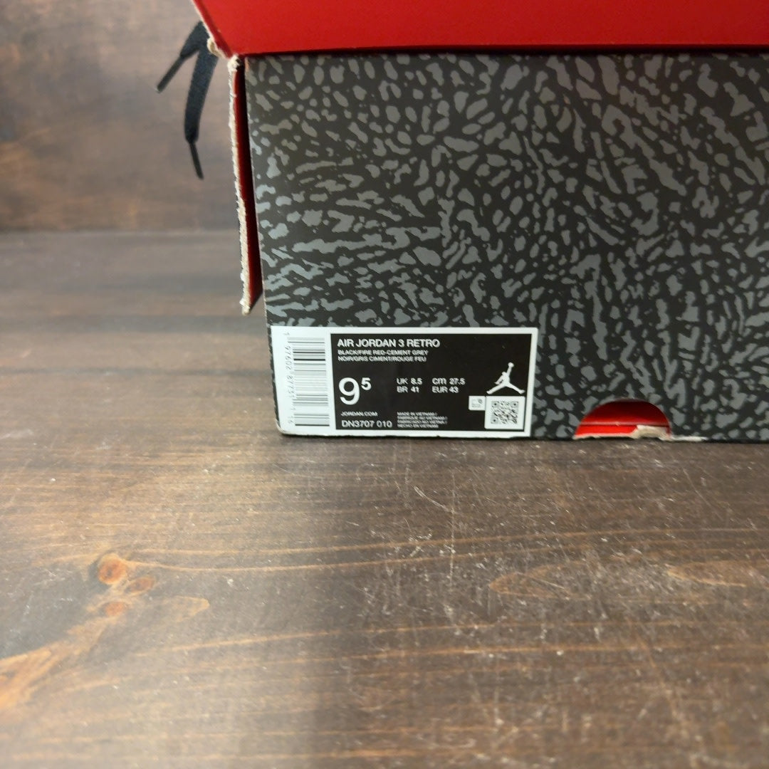 Jordan 3 Retro OG Black Cement (2024) Size 9.5 (Pre-Owned)