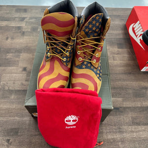 Timberland 6" Boot Supreme Stars & Stripes Wheat Size 9.5 (Lightly Worn Pre-Owned)
