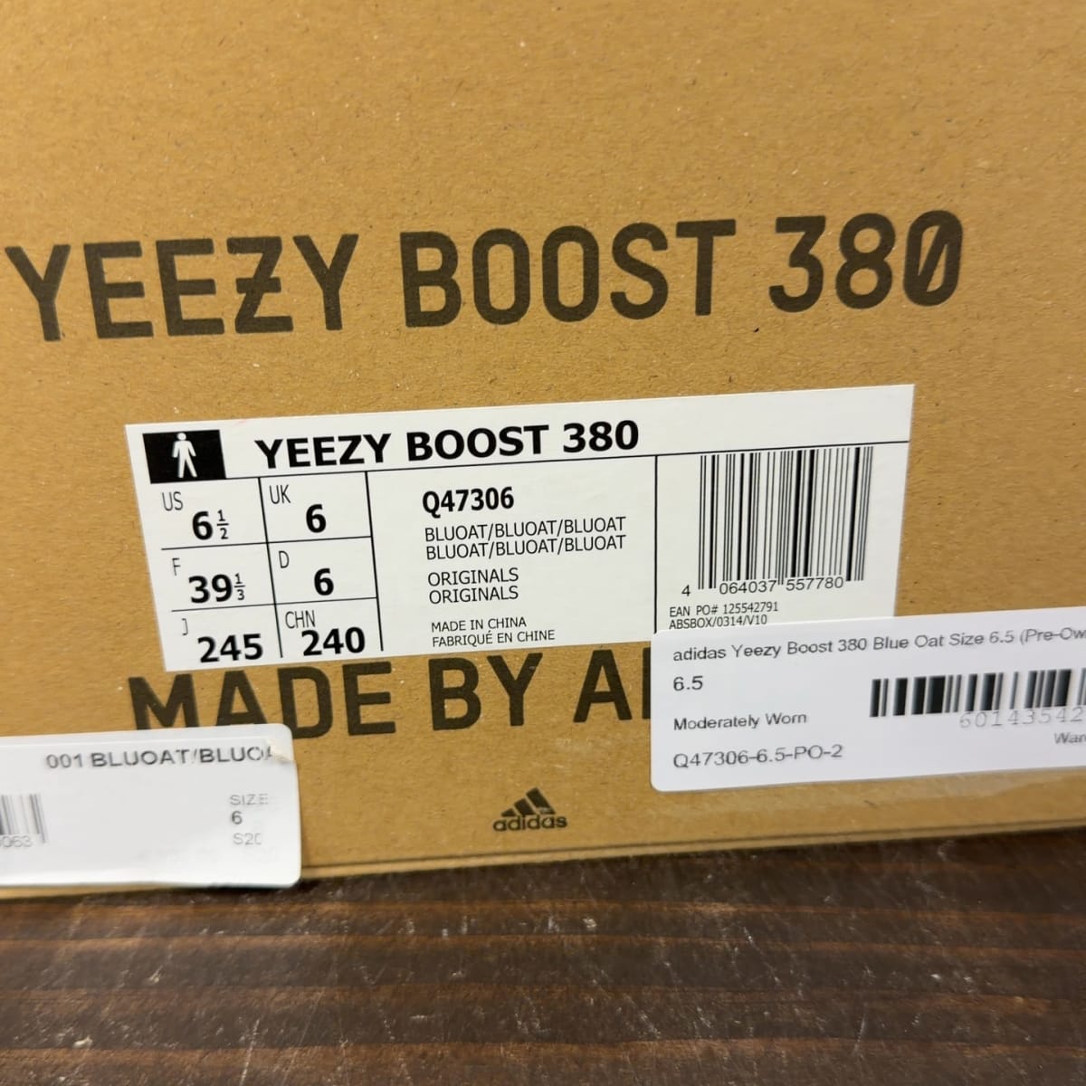 adidas Yeezy Boost 380 Blue Oat Size 6.5 (Pre-Owned) - aux