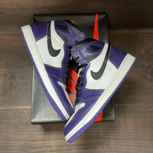 Jordan 1 Retro High Court Purple White Size 7.5 (Pre-Owned) - back