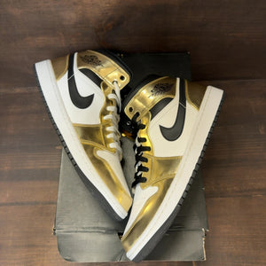 Jordan 1 Mid Metallic Gold Black White - Image 2