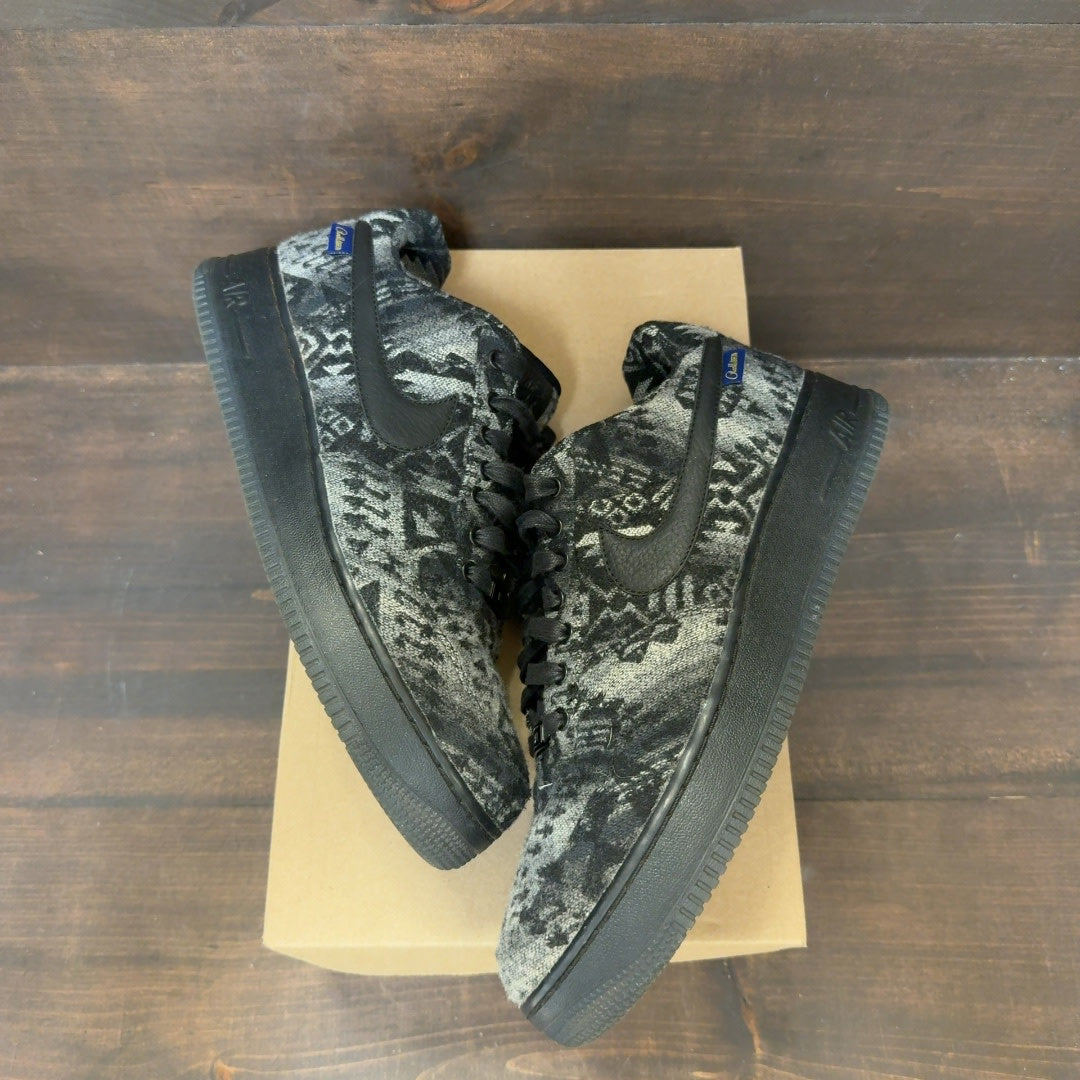 BKLYN BRED Nike AIr Force 1 Wool Black Grey Nike ID Size 10.5 (Pre-Owned) - Image 2