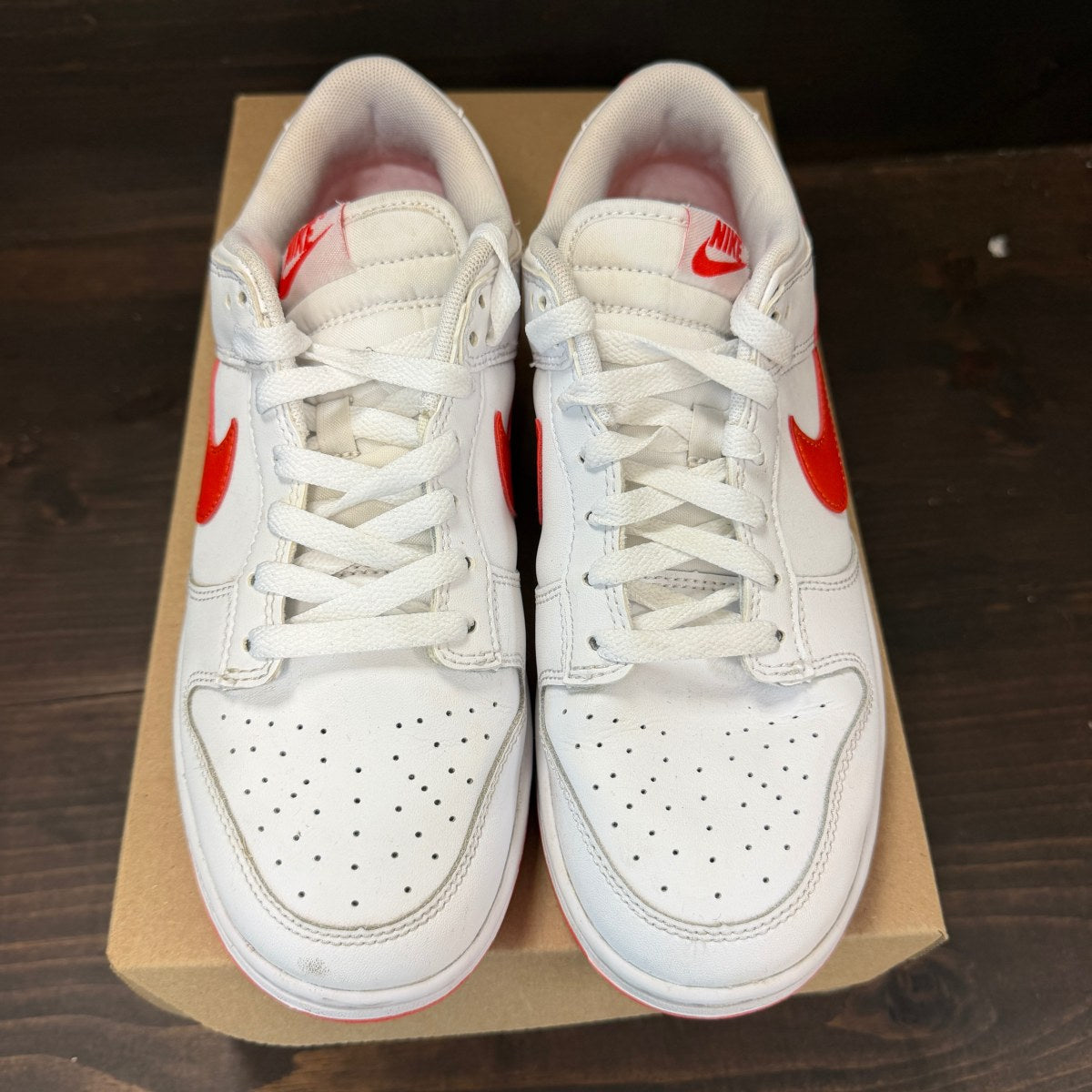 Nike Dunk Low Retro White Picante Red Size 7.5 (Pre-Owned) - Image 3