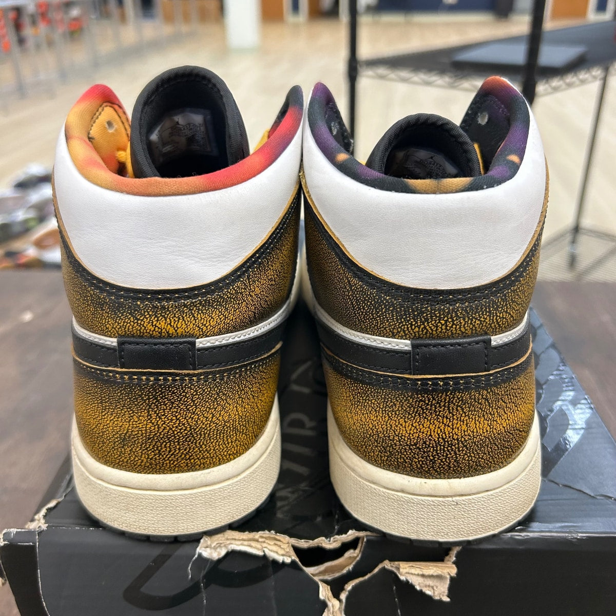 Jordan 1 Mid SE Orange Wear Away - Image 4