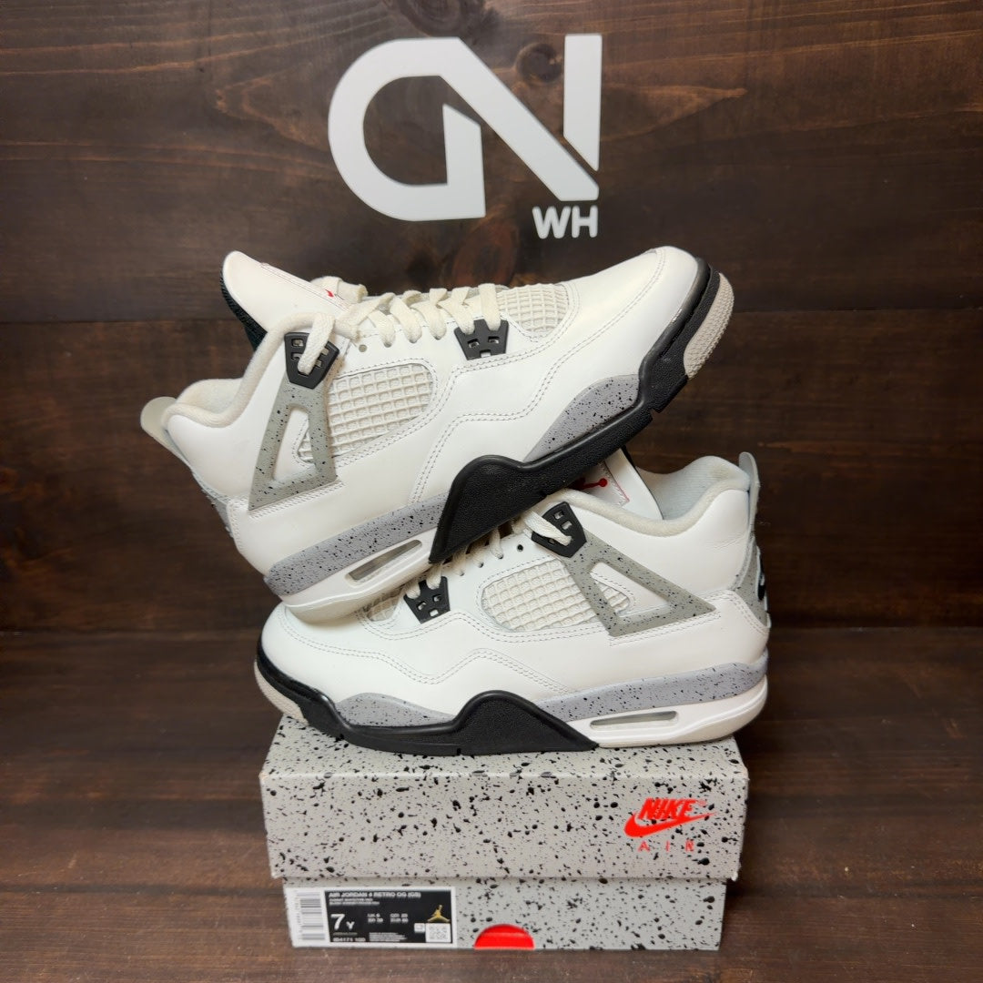 Jordan 4 Retro White Cement (2025) (GS) Size 7Y (Pre-Owned)