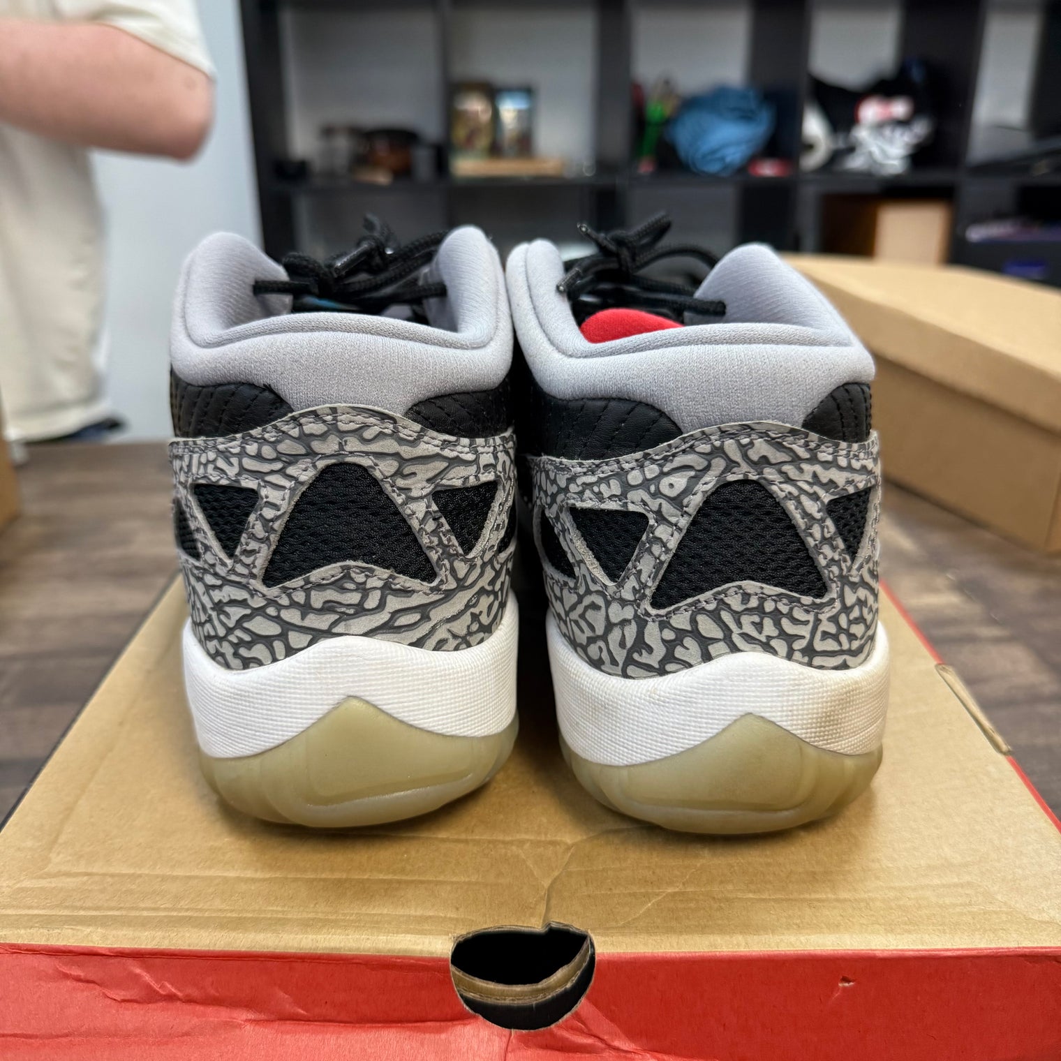 Black Cement Jordan 11 Low IE (USED, Replacement Box)