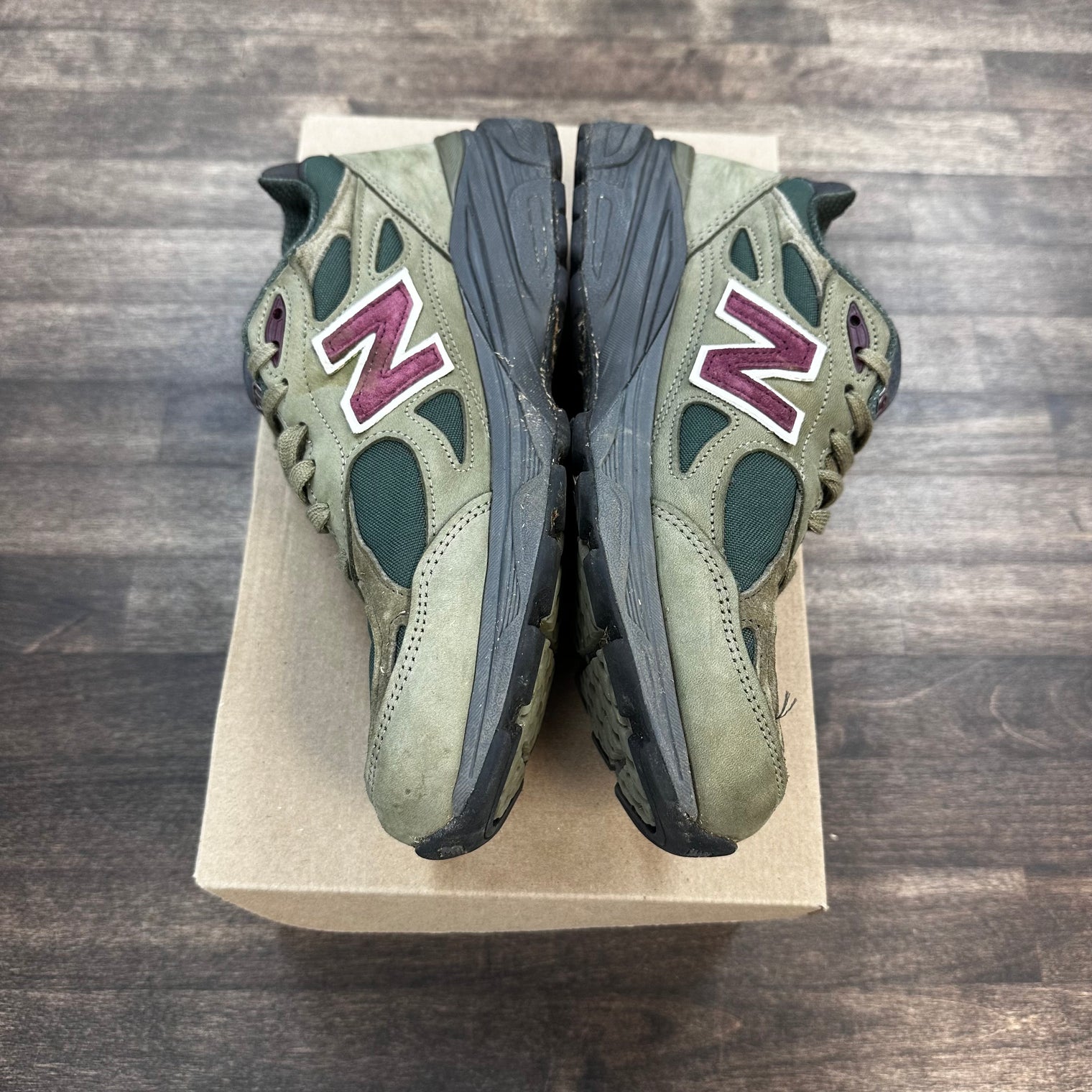 New Balance 990v3 MiUSA Teddy Santis Green Purple (USED,No Box)