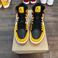 (GS) Taxi Yellow Toe Jordan 1 Mid (USED,No Box)
