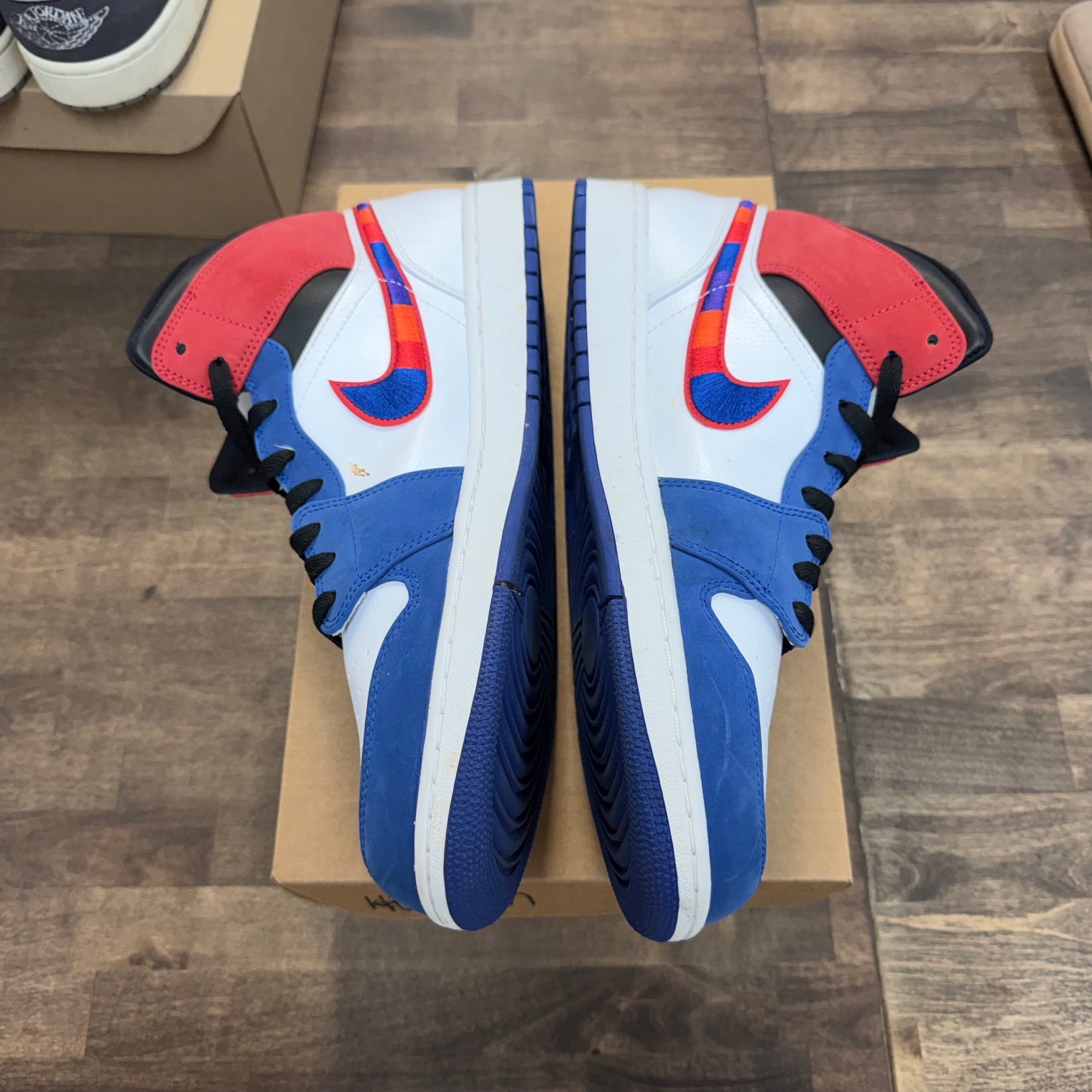 Multi-Color Swoosh Jordan 1 Mid (USED, No Box)