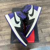 Jordan Court Purple Jordan 1 High OG (USED) Size 13 (Pre-Owned) - Image 1