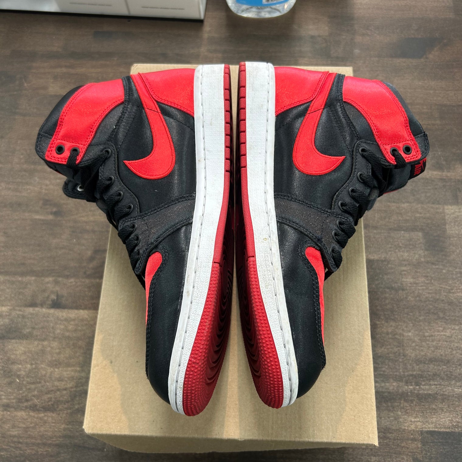 Satin Bred Jordan 1 High (W) (Used, No Box)