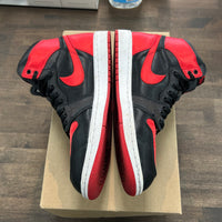 Satin Bred Jordan 1 High (W) (Used, No Box)
