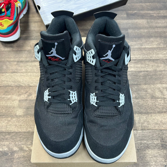 Black Canvas Jordan 4 Retro (USED, No Box)