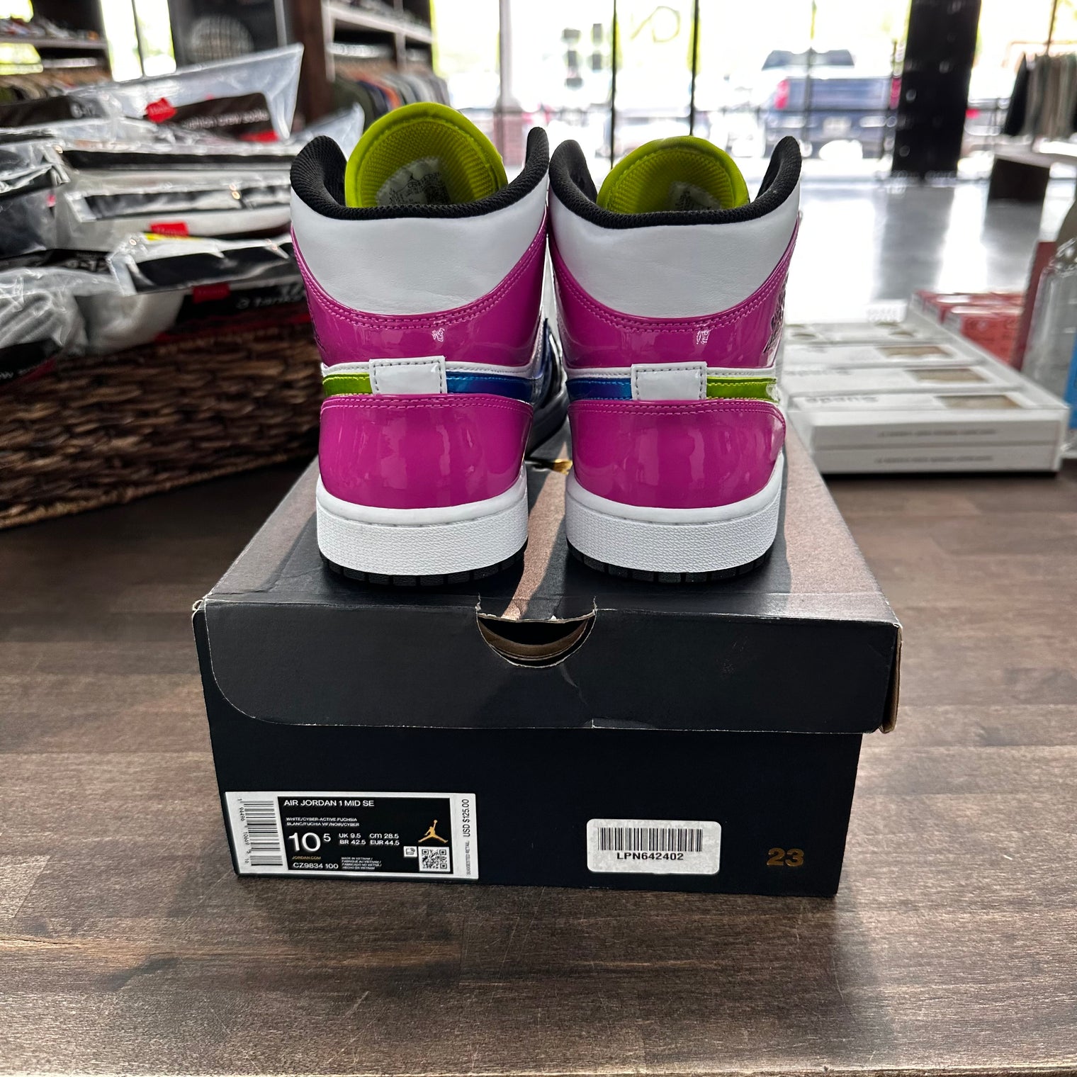 White Black Cyber Jordan 1 Mid (USED)