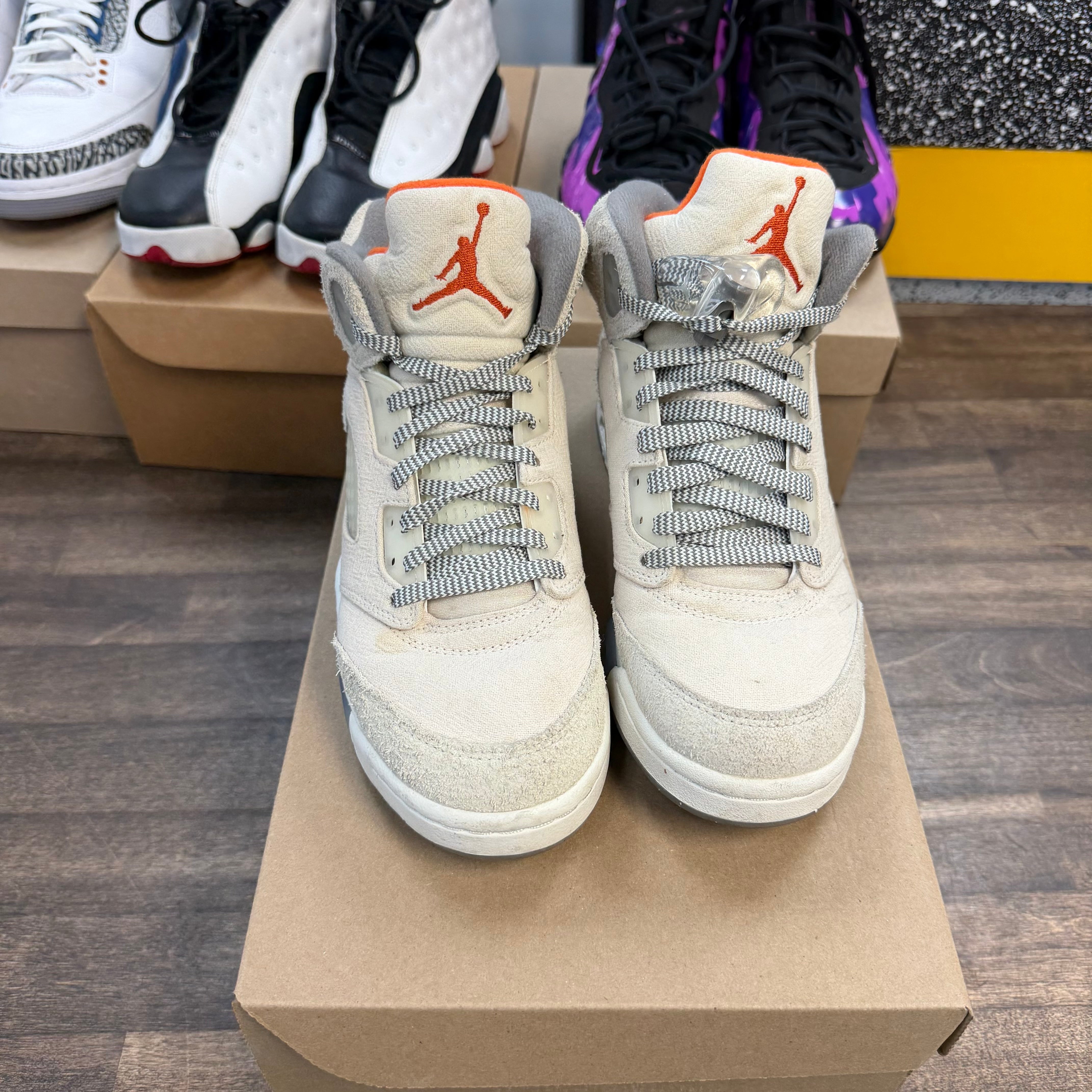 Jordan Craft Light Orewood Brown Jordan 5 Retro SE (USED, No Box) Size 6.5Y (Pre-Owned) - Image 2
