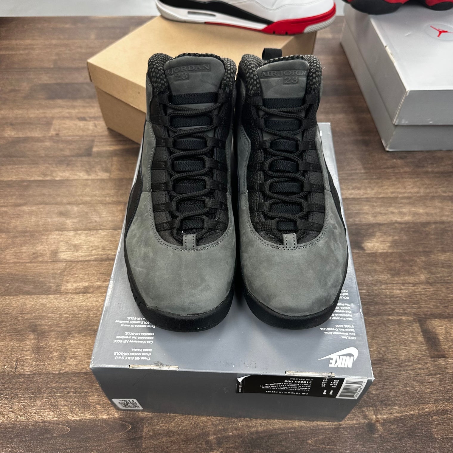 Shadow Jordan 10 (USED, No Box Top)