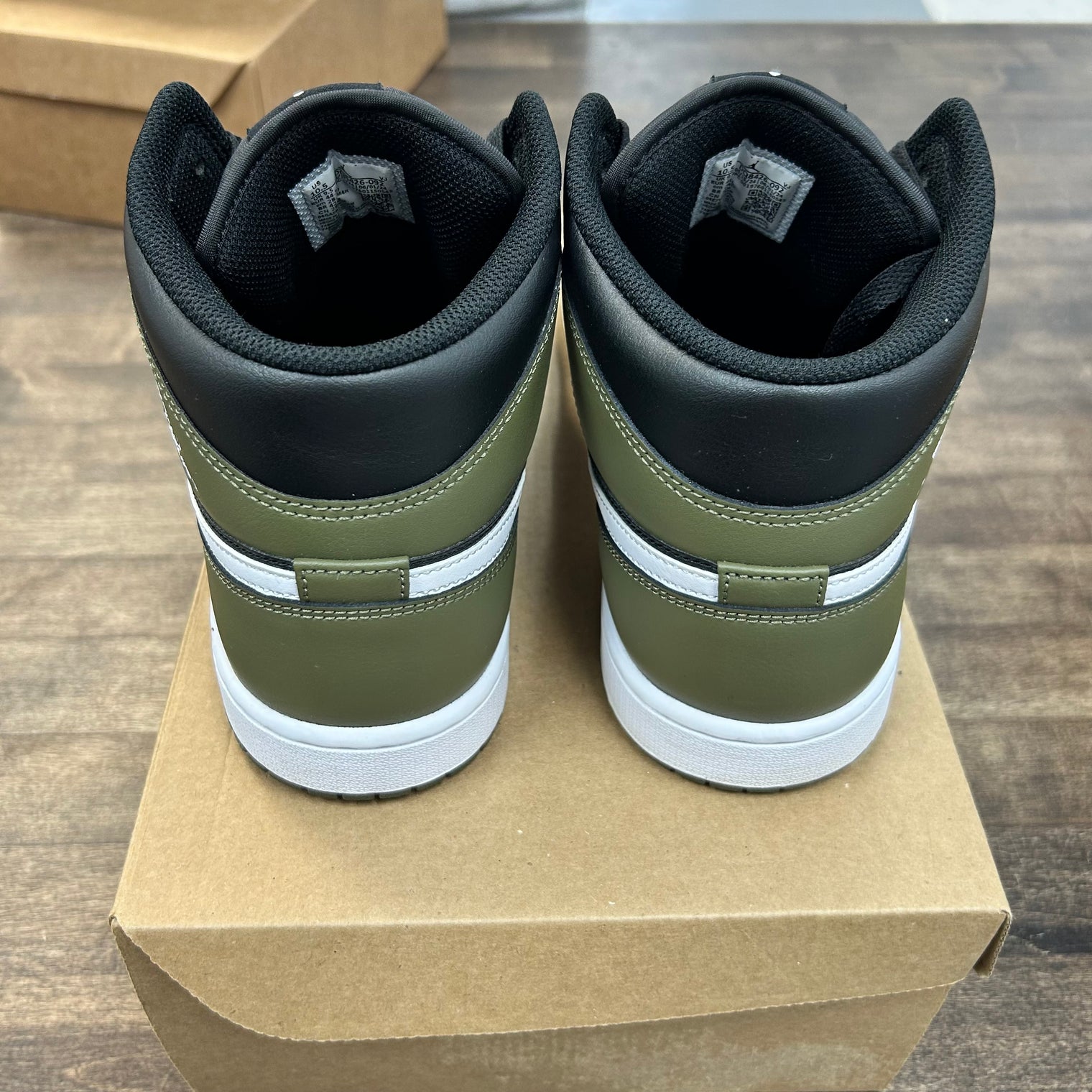 Black White Olive Jordan 1 Mid (USED, No Box)