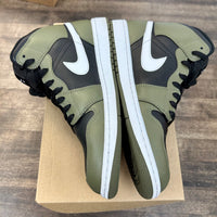 Black White Olive Jordan 1 Mid (USED, No Box)