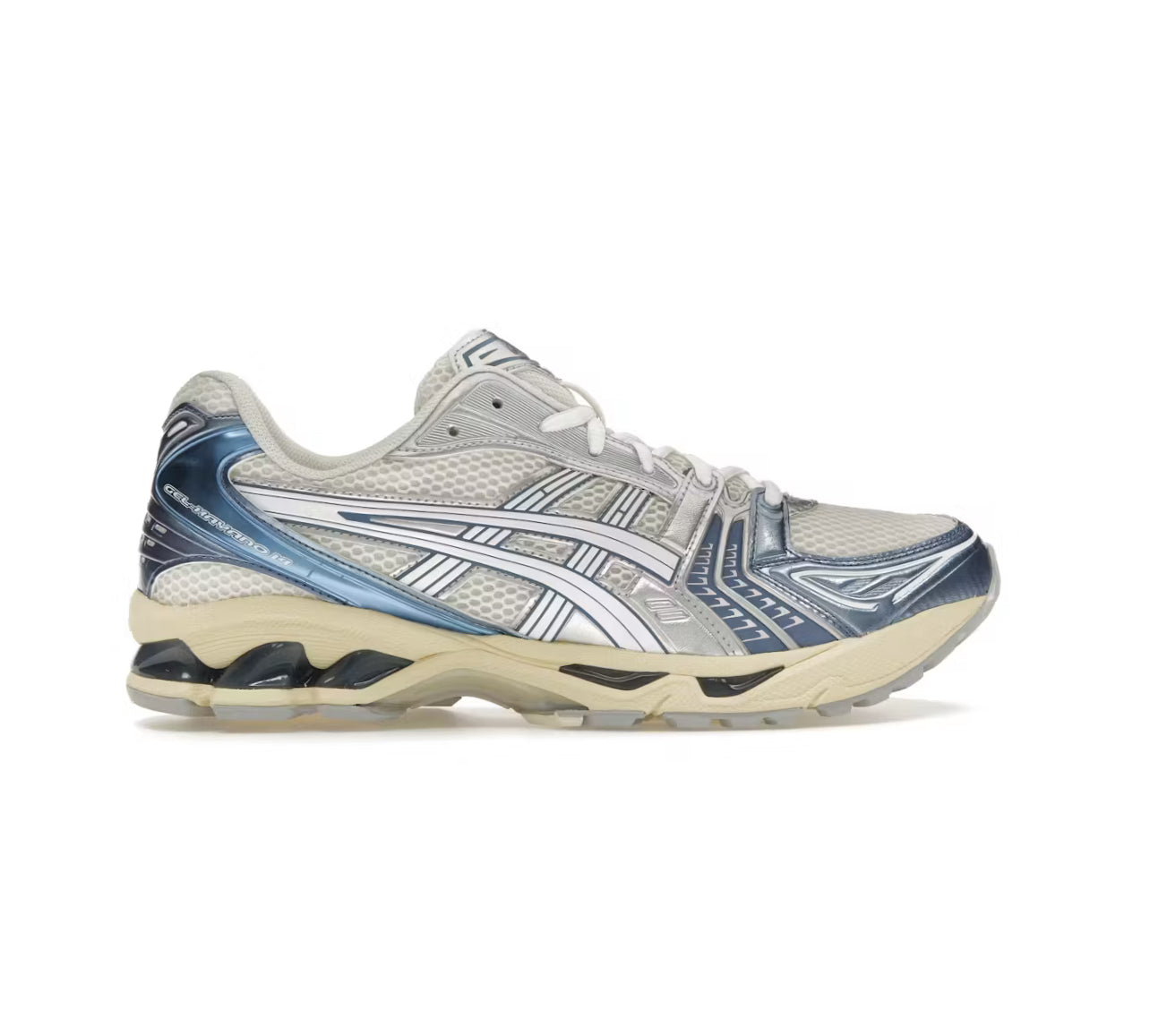 Cream Metallic Blue ASICS Gel-Kayano