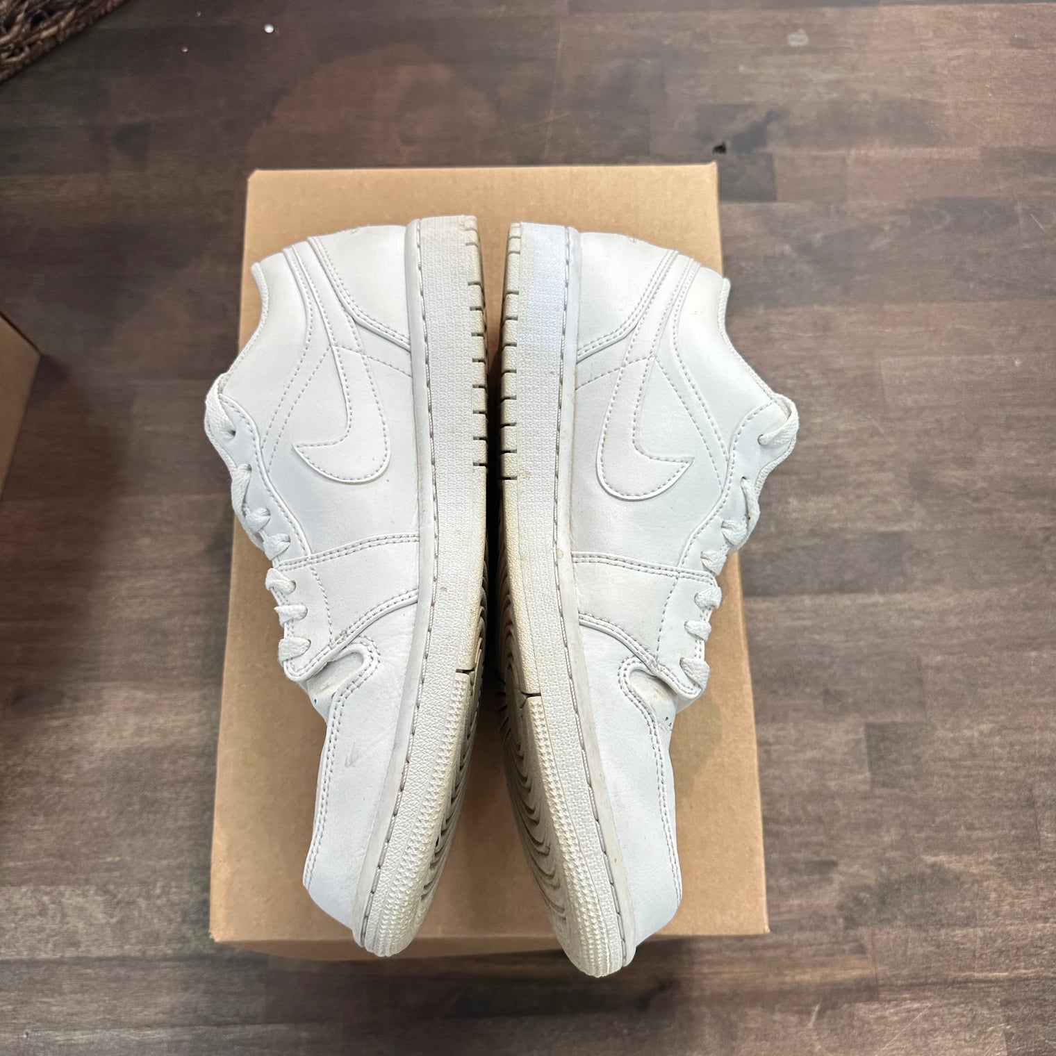 Triple White Jordan 1 Low (USED, No Box)