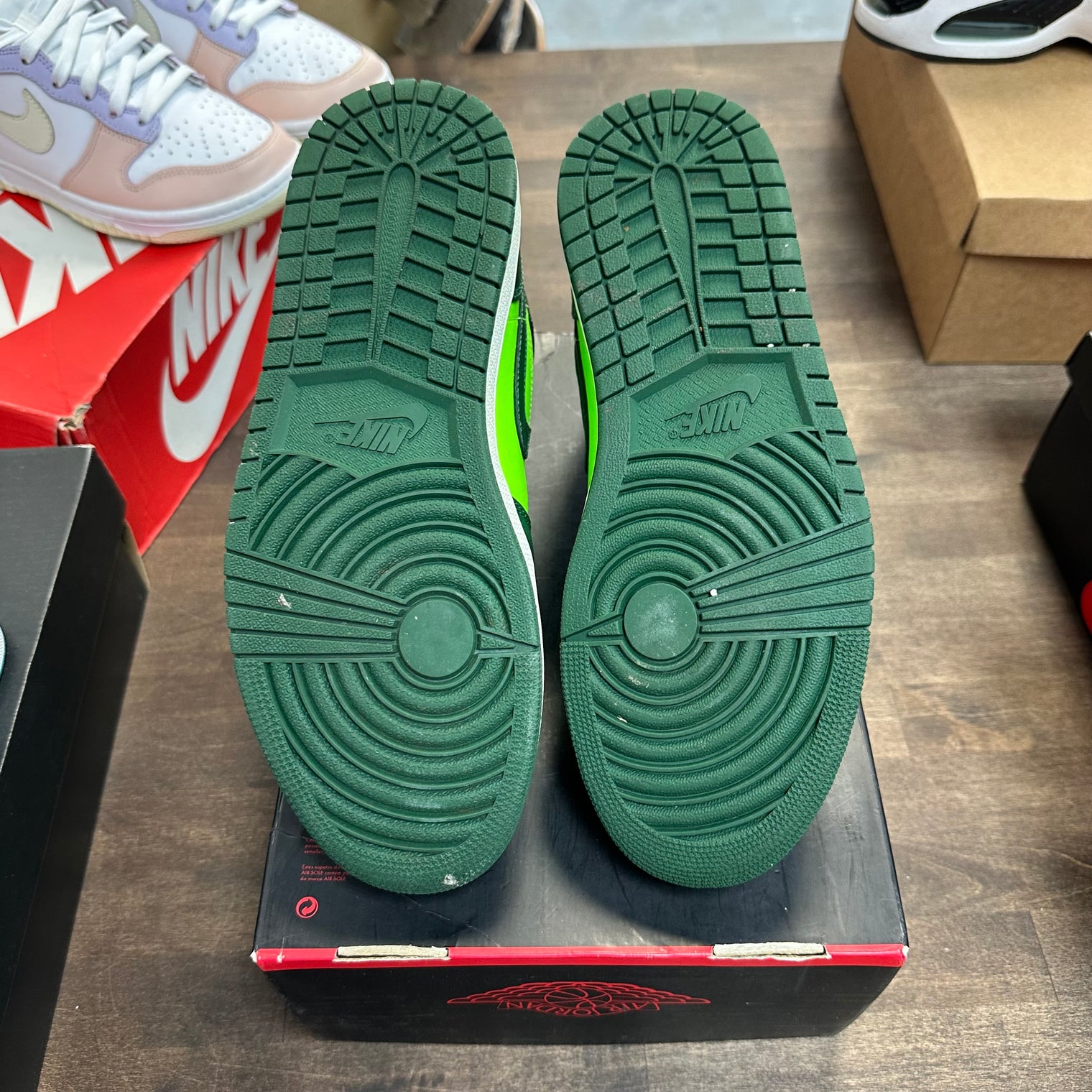 Air Jordan 1 Retro Mid Gorge Green (Used, No Insoles, No Box)