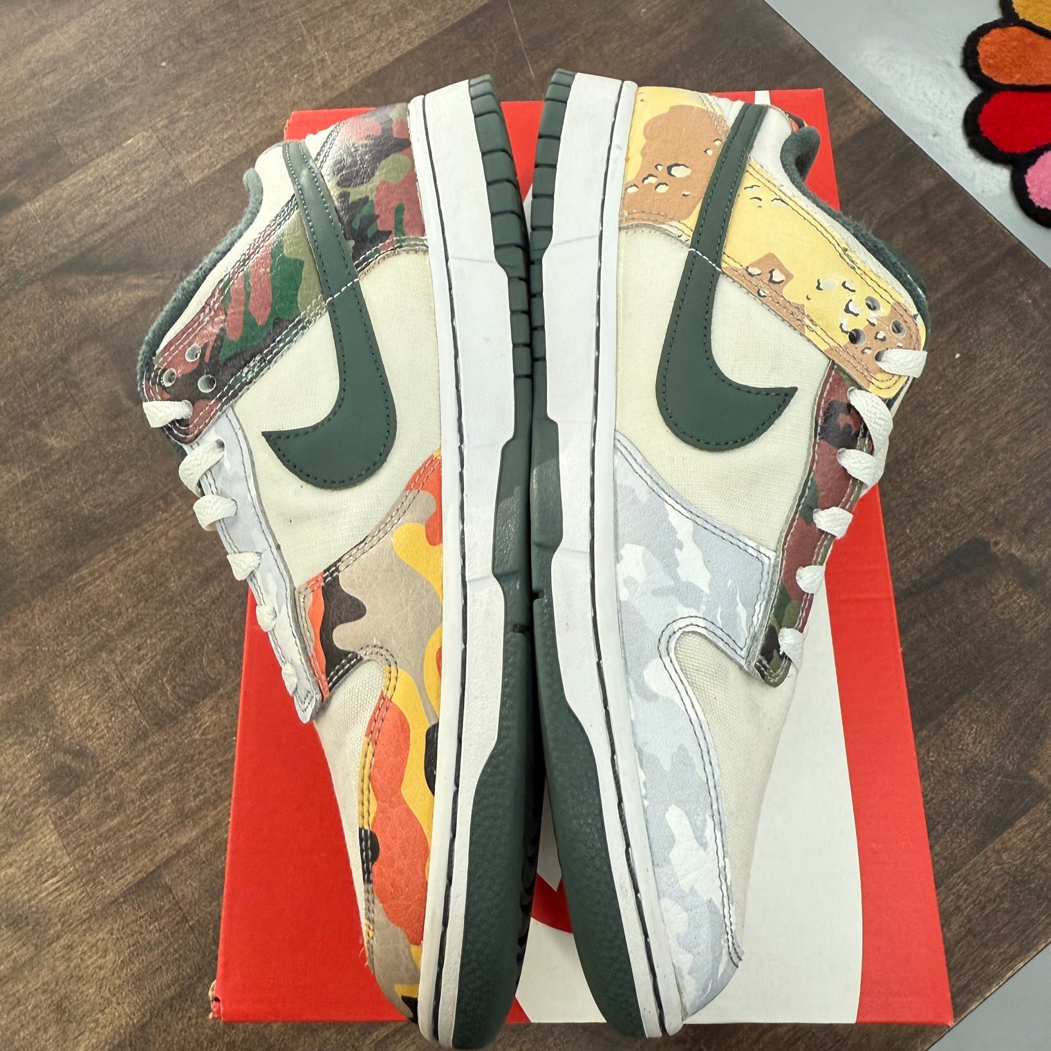 White Multi-Camo Dunk Low (USED)