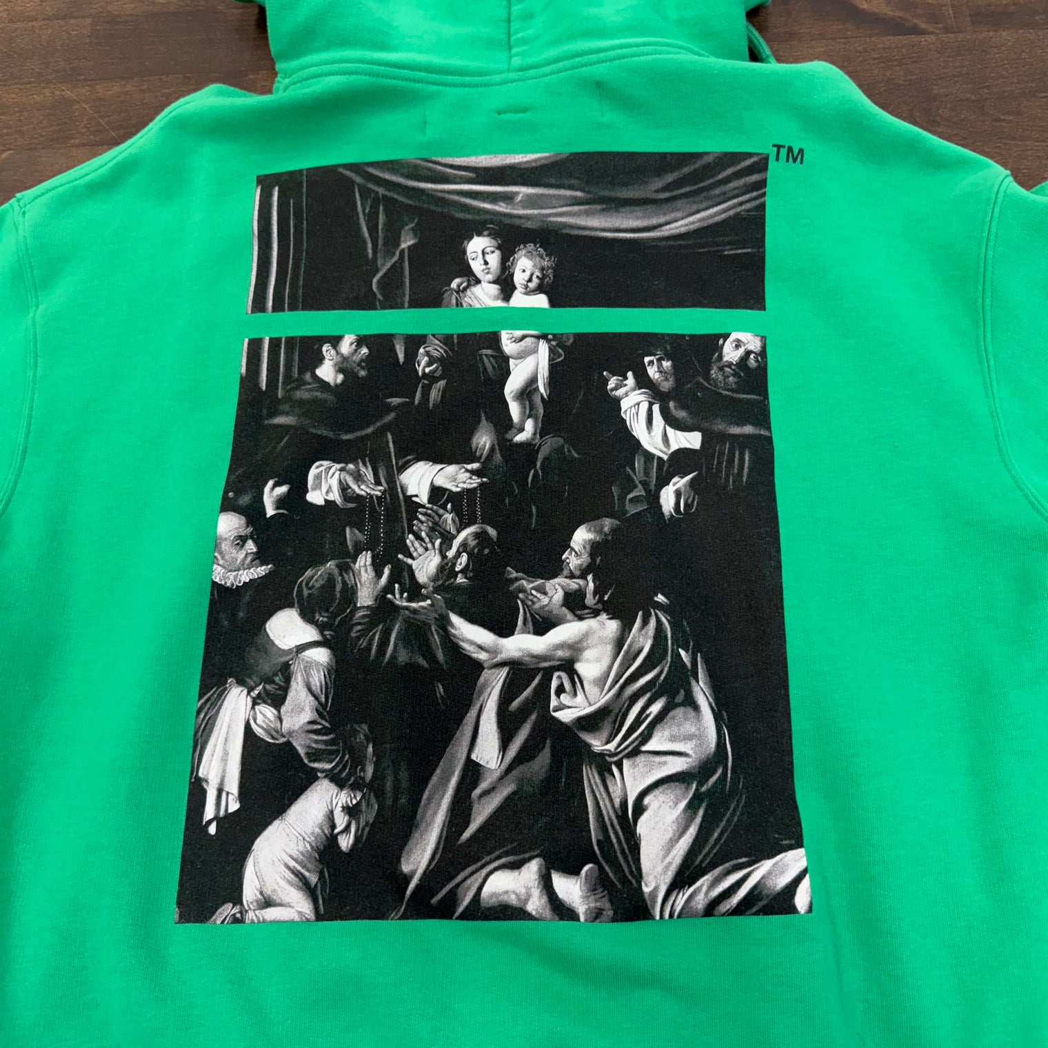Caravaggio Square Off-White Over Hoodie Green SS20 (USED)