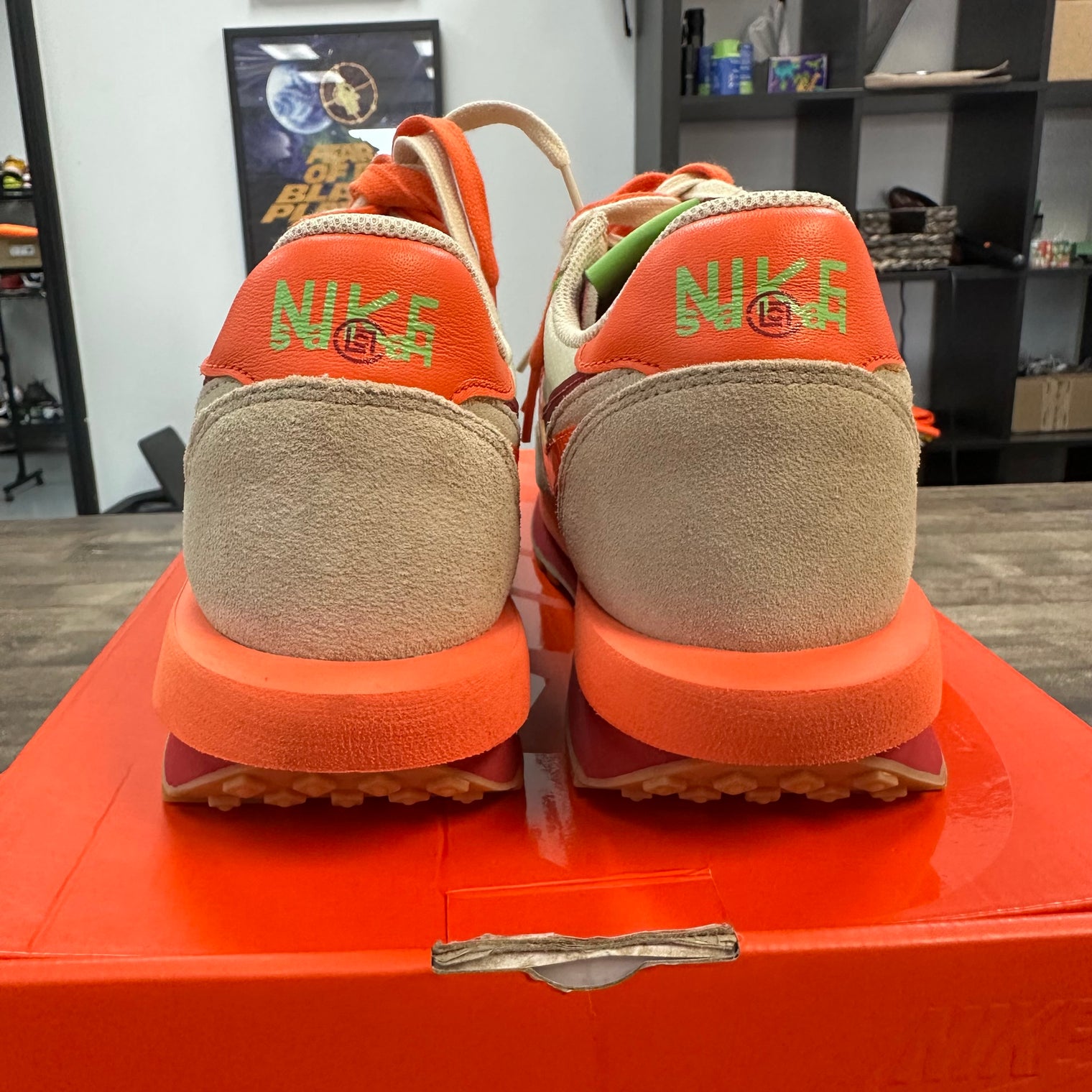 Sacai CLOT Kiss of Death Net Orange Blazer Nike LD Waffle (Lightly Worn)